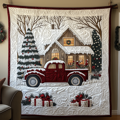 Peaceful Snow Cabin Quilted Blanket GFTOHD925