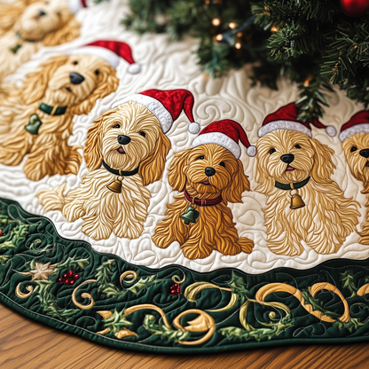 Christmas Joyful Doodle Quilted Tree Skirt GFTOHD938