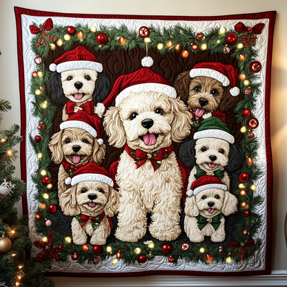 Christmas Poodle Quilted Blanket GFTOMH010