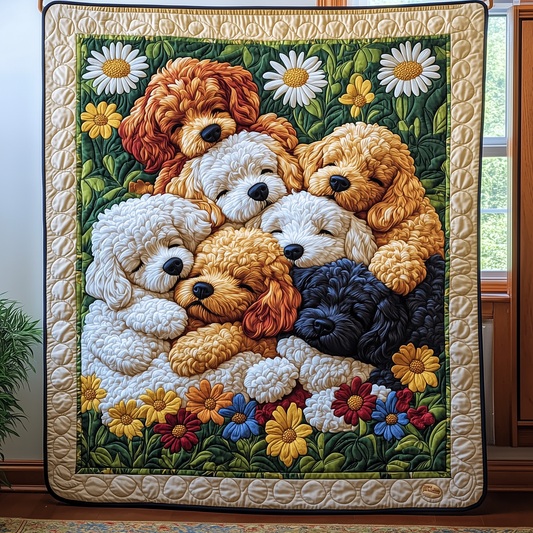 Adorable Poodle Quilted Blanket GFTOMH011