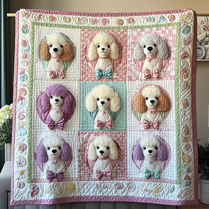 Adorable Poodle Quilted Blanket GFTOMH014