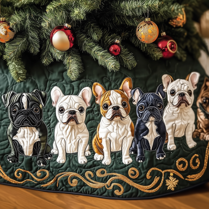 Festive Bulldog Quilted Tree Skirt GFTONL1015