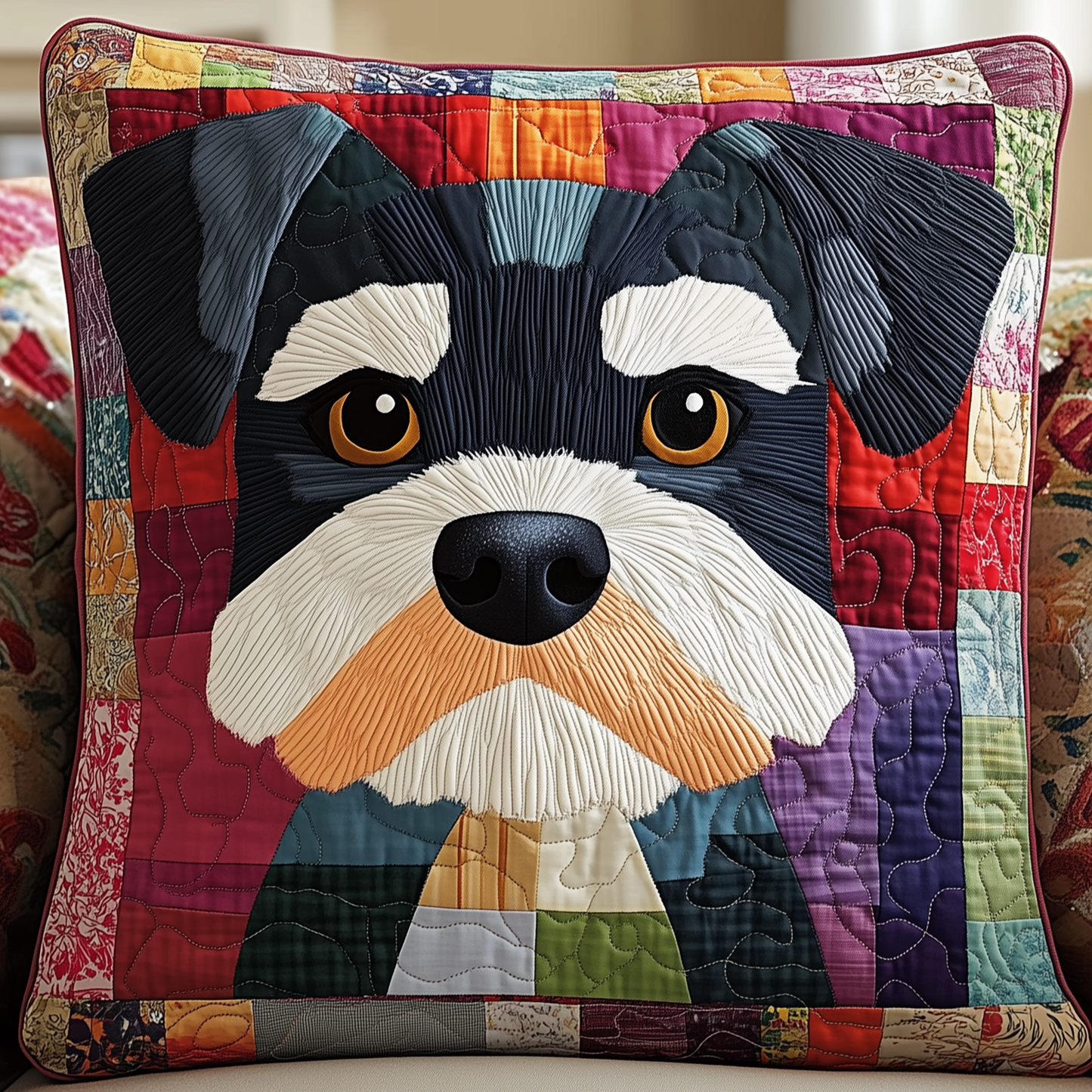 Schnauzer Quilted Pillow Case GFTONL1032