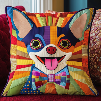 Colorful Chihuahua Quilted Pillow Case GFTONL1064