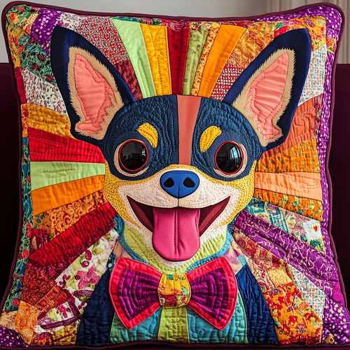 Colorful Chihuahua Quilted Pillow Case GFTONL1068