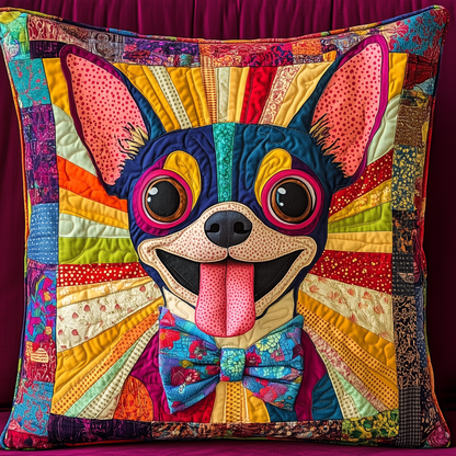 Colorful Chihuahua Quilted Pillow Case GFTONL1069