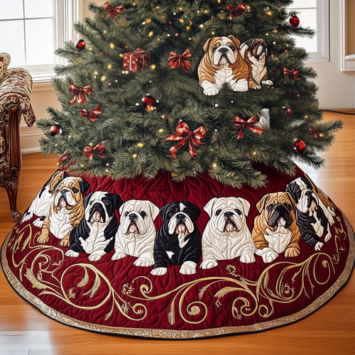 English Bulldog Quilted Tree Skirt GFTONL1077