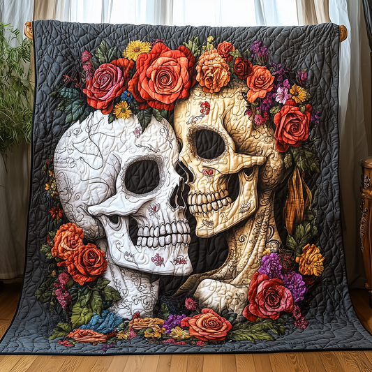 Skull Couple Quilted Blanket GFTONL1101