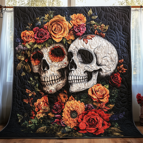 Skull Couple Quilted Blanket GFTONL1103