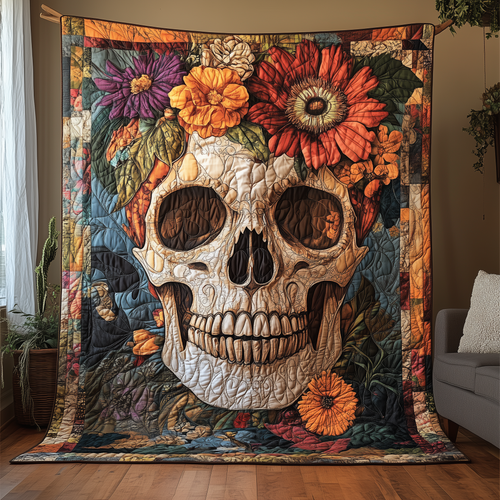 Free Mind Skull Quilted Blanket GFTONL1137