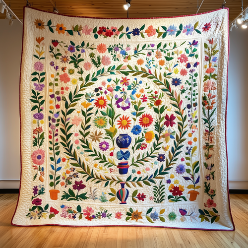 Four-Seasons Eternal Blossoms Quilted Blanket GFTONL113