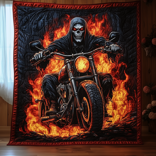 Grim Reaper Skull Quilted Blanket GFTONL1141