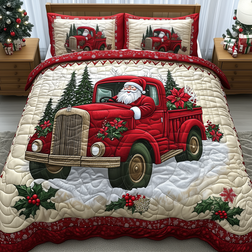 Santa Claus Is Coming 3-Piece Quilted Bedding Set GFTONL1198