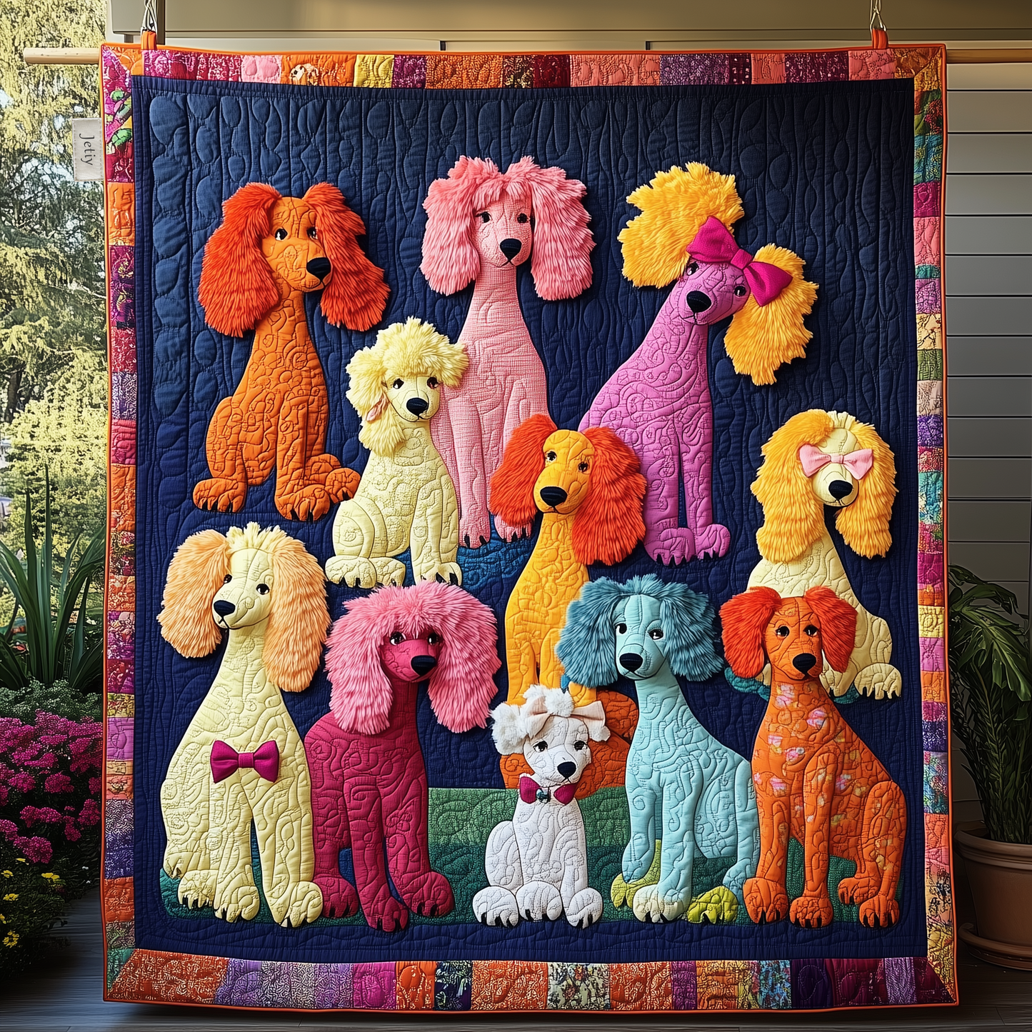 Charming Poodle Quilted Blanket GFTONL1266