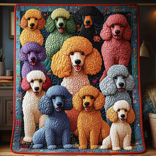 Energetic Poodle Quilted Blanket GFTONL1271