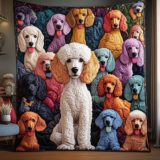 Energetic Poodle Quilted Blanket GFTONL1272