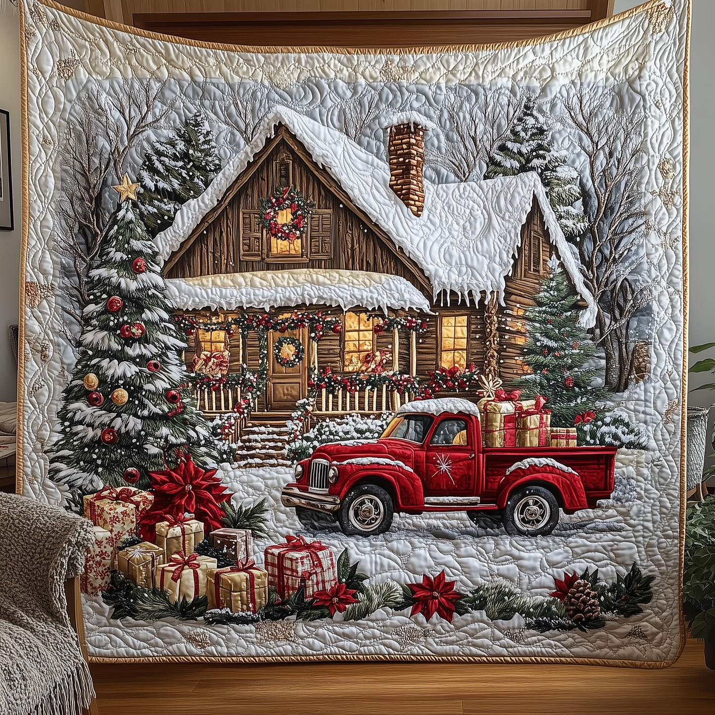 Warm And Cozy Cabin Quilted Blanket GFTONL1345