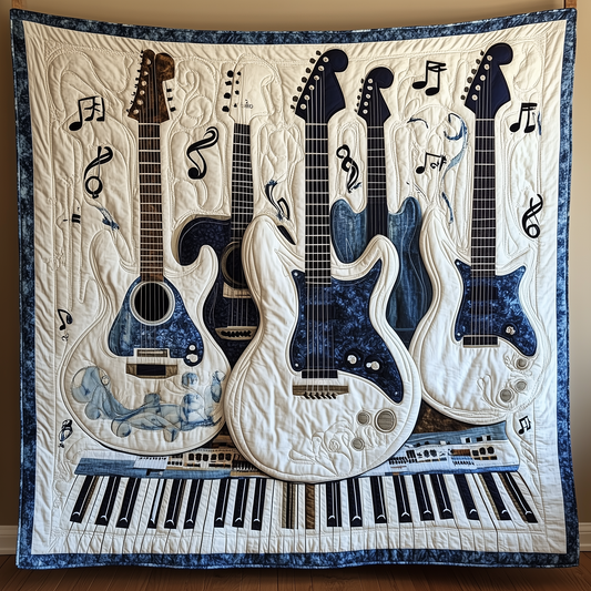 Elegant Guitar Quilted Blanket GFTONL135