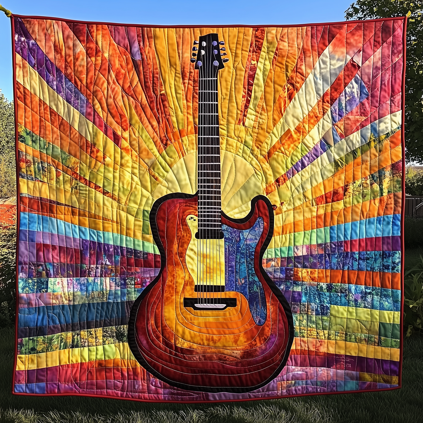 Radiant Guitar Sunshine Quilted Blanket GFTONL138