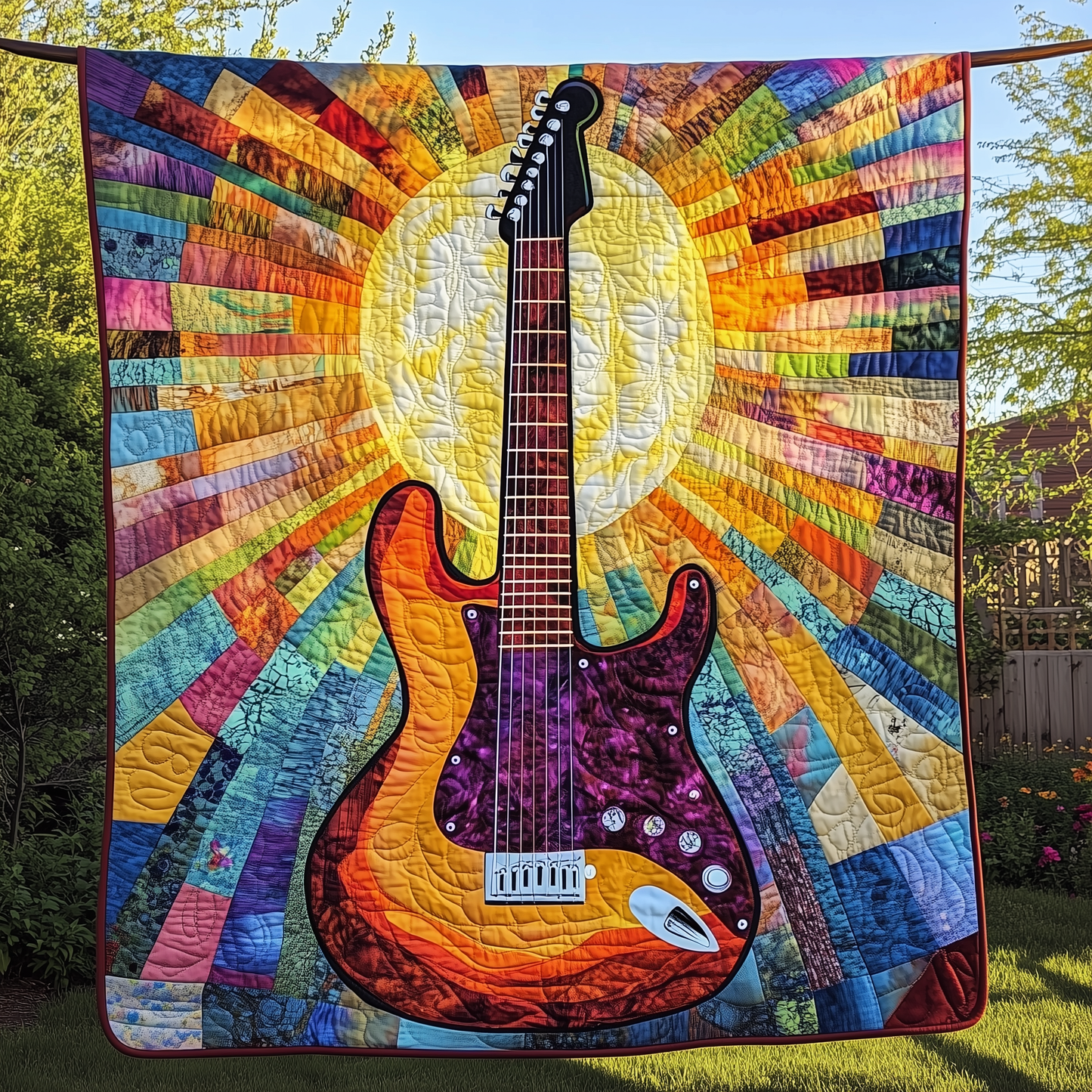 Radiant Guitar Sunshine Quilted Blanket GFTONL142