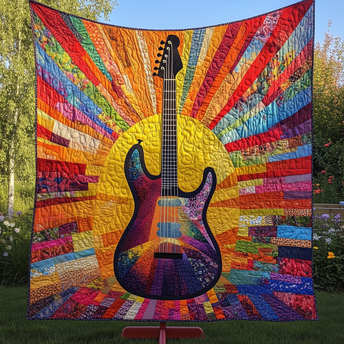 Radiant Guitar Sunshine Quilted Blanket GFTONL145