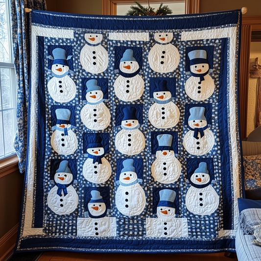 Don't Flurry Be Happy Snowman Quilted Blanket GFTONL154