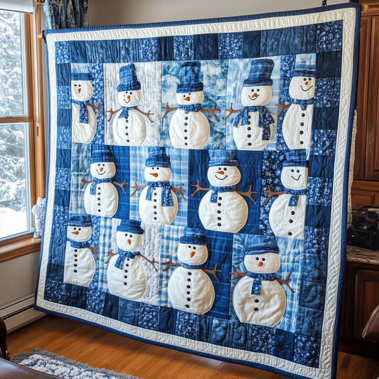 Don't Flurry Be Happy Snowman Quilted Blanket GFTONL155