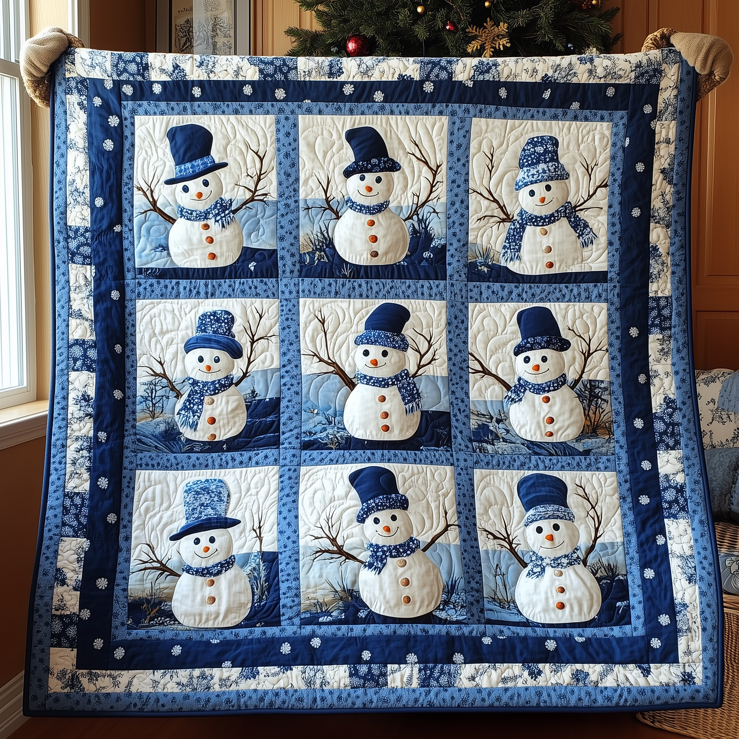 Don't Flurry Be Happy Snowman Quilted Blanket GFTONL158