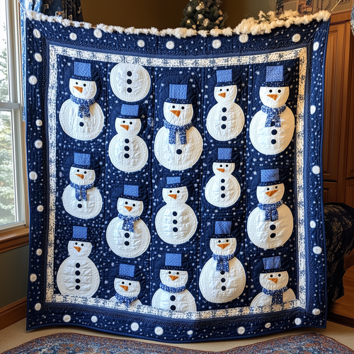 Don't Flurry Be Happy Snowman Quilted Blanket GFTONL162