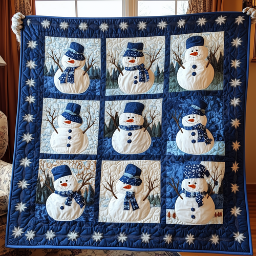 Don't Flurry Be Happy Snowman Quilted Blanket GFTONL164