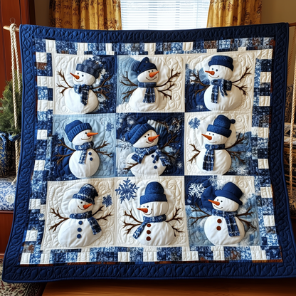 Don't Flurry Be Happy Snowman Quilted Blanket GFTONL165