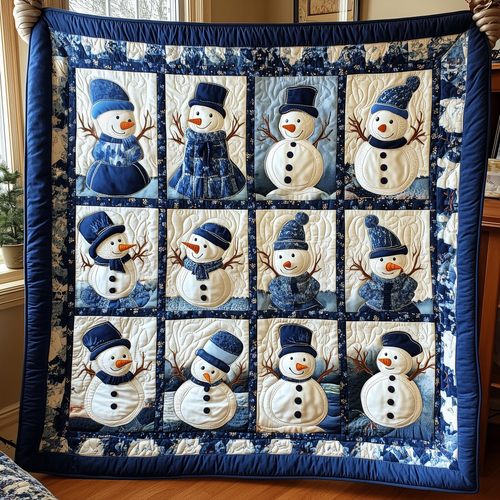 Don't Flurry Be Happy Snowman Quilted Blanket GFTONL166