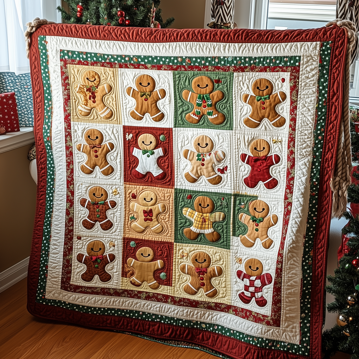 Merry Gingerbeard Man Quilted Blanket GFTONL167