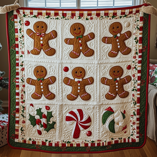 Merry Gingerbeard Man Quilted Blanket GFTONL169