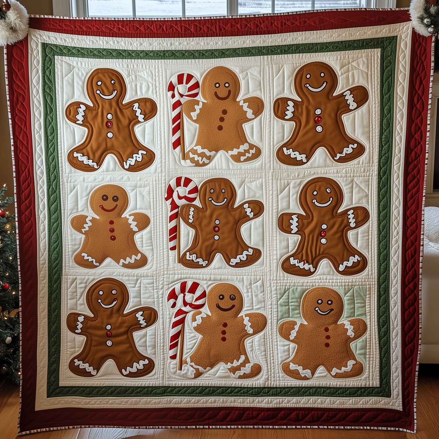 Merry Gingerbeard Man Quilted Blanket GFTONL171