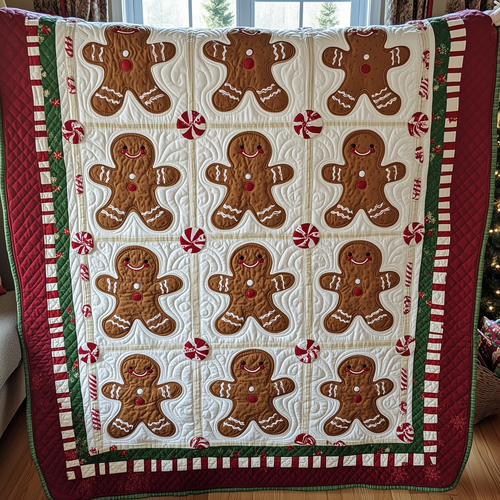 Merry Gingerbeard Man Quilted Blanket GFTONL172