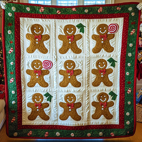 Merry Gingerbeard Man Quilted Blanket GFTONL174