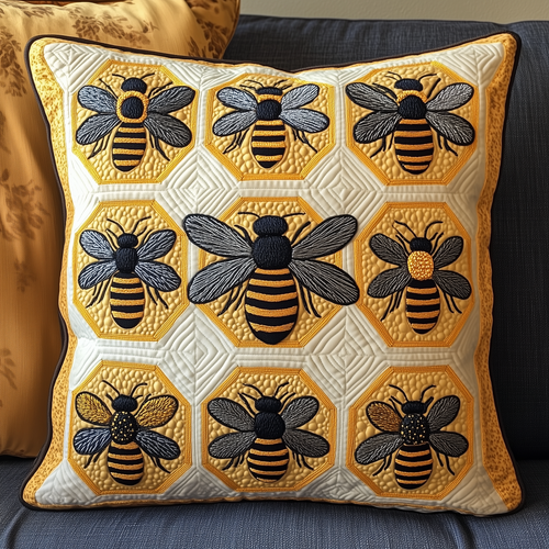 Bee Happy Quilted Pillow Case GFTONL202