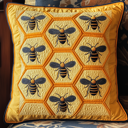 Bee Happy Quilted Pillow Case GFTONL205