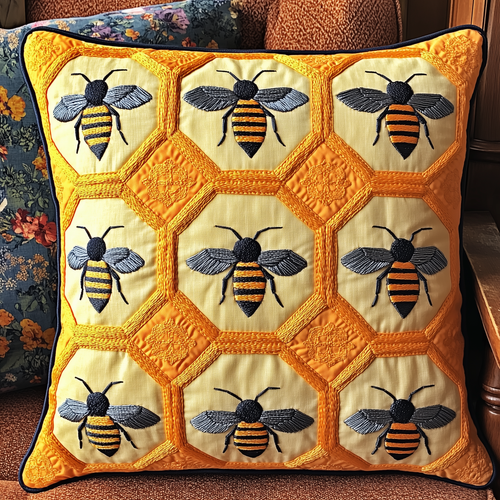 Bee Happy Quilted Pillow Case GFTONL206