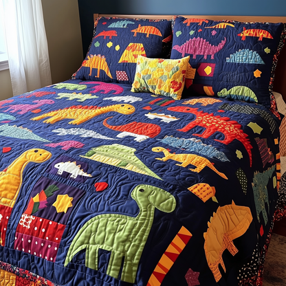 Playful Dinosaurs 3-Piece Quilted Bedding Set GFTONL215