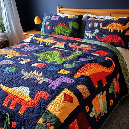 Playful Dinosaurs 3-Piece Quilted Bedding Set GFTONL218