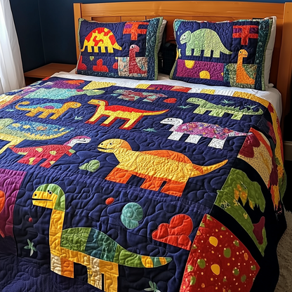 Playful Dinosaurs 3-Piece Quilted Bedding Set GFTONL219