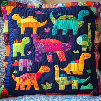 Playful Dinosaurs Quilted Pillow Case GFTONL227