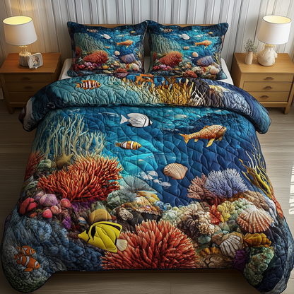 Marine Life 3-Piece Quilted Bedding Set GFTONL244