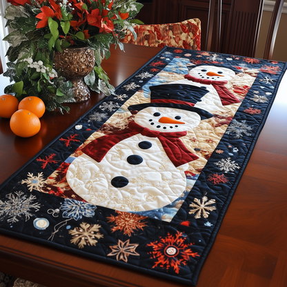 Cheerful Snowman Quilted Table Runner GFTONL250