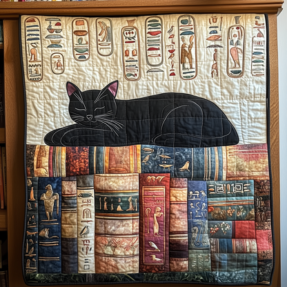 Black Cat And Ancient Books Quilted Blanket GFTONL265