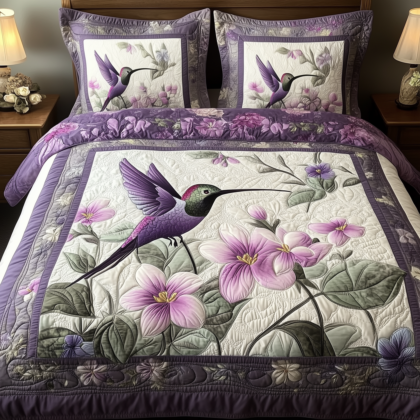 Hummingbird Quilted Bedding Set GFTONL292