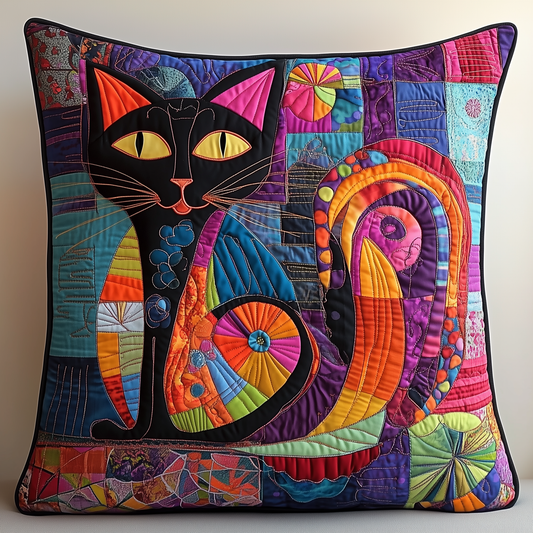 Whiskers In Motion Cat Quilted Pillow GFTONL300