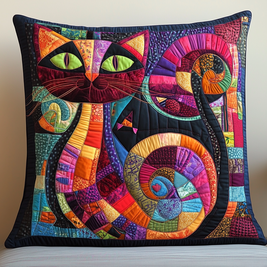 Whiskers In Motion Cat Quilted Pillow GFTONL302